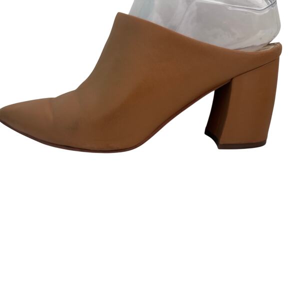 Marc Fisher Fanna Leather Block Heel Pointed Toe Mules 6.5 - Picture 4 of 11